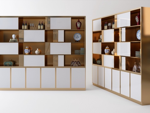  现代不锈钢酒柜3d模型 