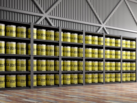  现代货架 展示架 油漆桶3d模型 