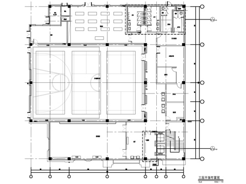 篮球体超中心施工图cad施工图