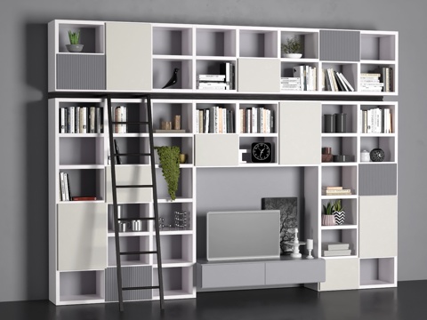  现代书架 置物架 陈列柜3d模型 