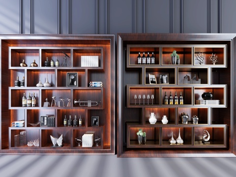  新中式现代  北欧风格橱柜3d模型 