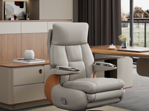  现代办公椅 老板椅 大班椅 转椅 真皮老板椅 趟椅 班台椅3d模型 