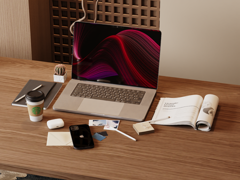  苹果电脑3d模型 