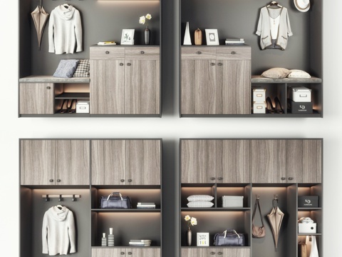  现代鞋柜 鞋柜3d模型 