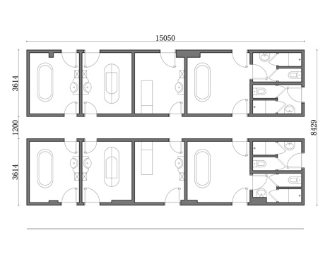  养生馆按摩房平面图 按摩室布局设计 养生馆房间规划图 保健按cad施工图 