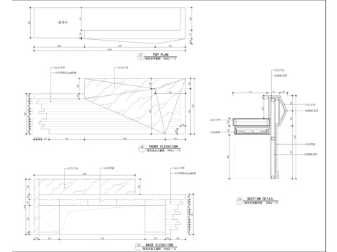 异型吧台大样图cad施工图