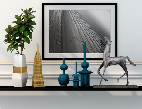  新古典现代装饰品摆件3d模型 