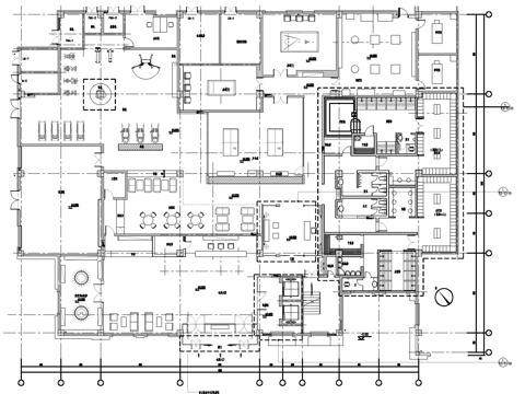 健身房台球休闲中心施工图cad施工图