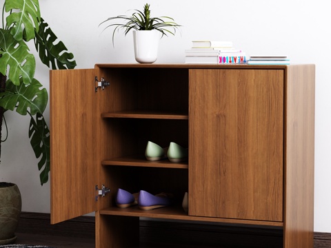  现代中式鞋柜饰品模型3d模型 