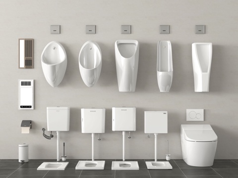  小便斗 小便池 小便器尿斗 立式马桶 卫浴小件su模型 