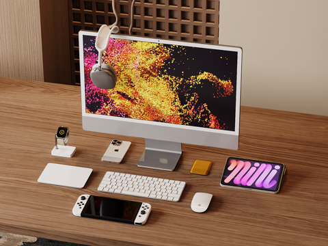  苹果电脑3d模型 