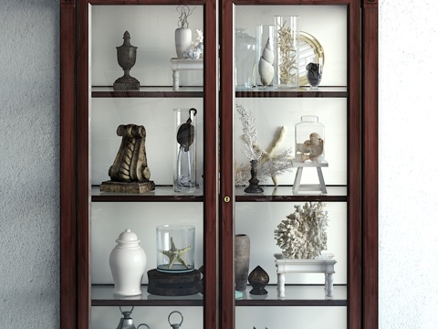  美式 装饰柜 收纳柜 陈列柜3d模型 