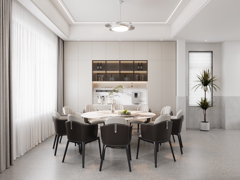  现代餐厅3d模型 