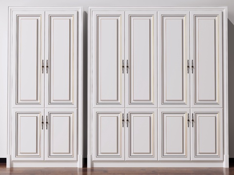  简欧 美式  欧式衣柜装饰柜3d模型 