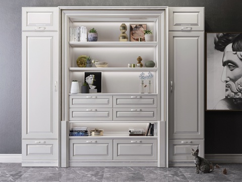  简欧装饰柜  装饰品3d模型 