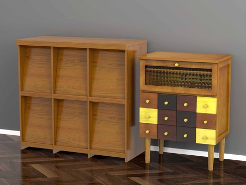  日式装饰柜 鞋柜 休闲柜 玄关柜3d模型 