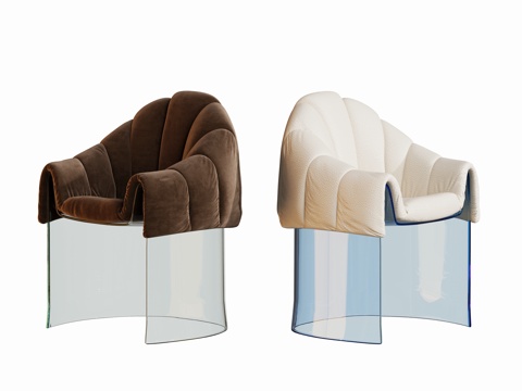  现代休闲亚克力餐椅su模型 