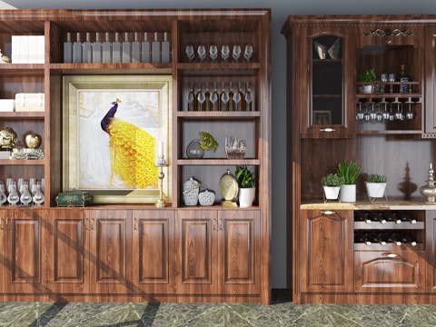  简欧现代 新中式北欧橱柜3d模型 