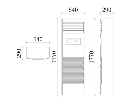  落地式空调 立式空调设计图 家用空调布局图 落地空调安装示意cad施工图 