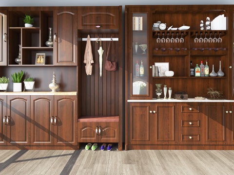  简欧现代 新中式北欧橱柜3d模型 