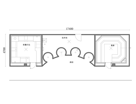 养生会所平面 养生馆布局图 会所设计图 健康中心平面规划图cad施工图