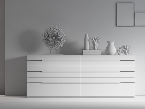  北欧现代边柜 斗柜 玄关柜3d模型 