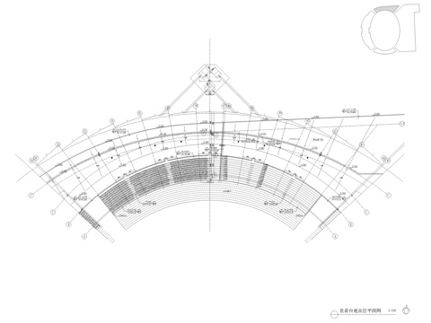  看台观众区平面图cad施工图 