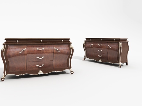  法式餐边柜 法式3d模型 