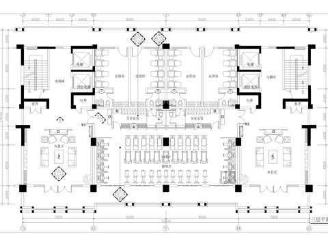 健身会所施工图cad施工图