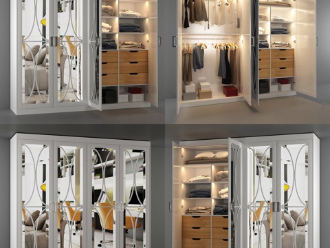  现代衣柜3d模型 