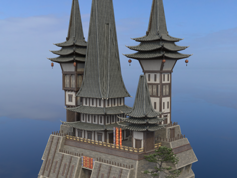  日式建筑 日式古建 日式城堡 日式宫殿 古建筑su模型 