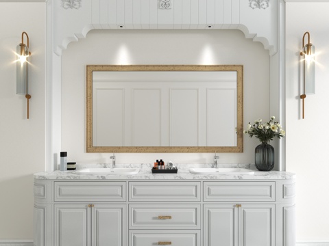  北欧风格洗手间3d模型 