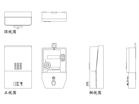 千瓦时电表 电子式电表 智能电表 数字电表 电能量表 计量电cad施工图