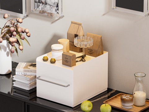  咖啡机蛋糕水杯摆件3d模型 