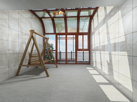  现代楼顶阳光房3d模型 