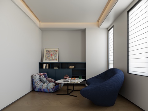  现代休息室娱乐室3d模型 