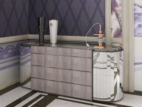  新古典VISIONNAIRE 意大利新古典边柜展示柜玄关3d模型 