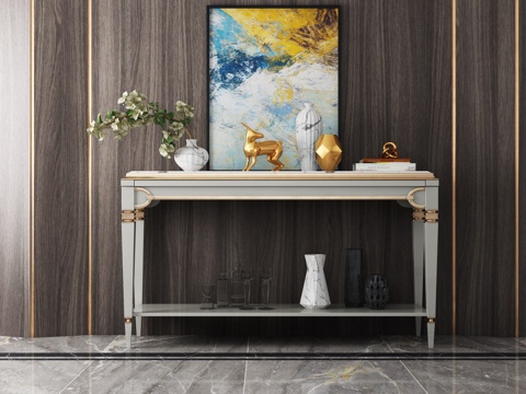  现代轻奢玄关柜  装饰柜3d模型 