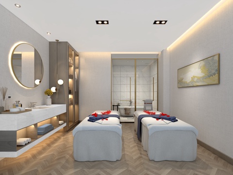  后现代美容院轻奢包间3d模型 