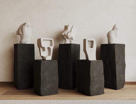 侘寂雕塑su模型