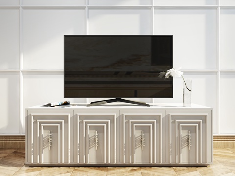  现代北欧电视柜3d模型 