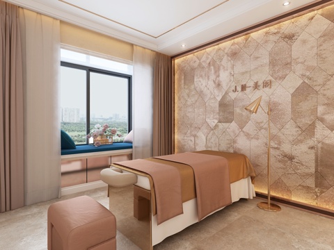  现代轻奢SPA护理房3d模型 