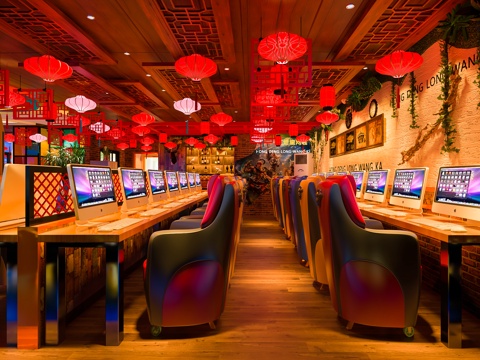  现代工业网咖网吧大厅前台3D模型下载3d模型 