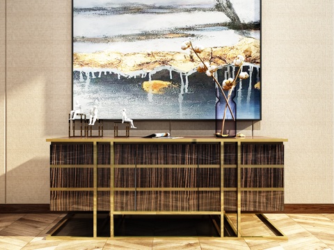  现代轻奢电视柜3d模型 