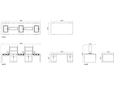 实验室桌 实验台 中央实验台 边台 实验工作台 化学实验桌cad施工图