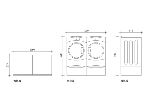 洗衣机烘干机 洗烘一体机 烘洗两用机 家用烘干机 一体式洗烘cad施工图