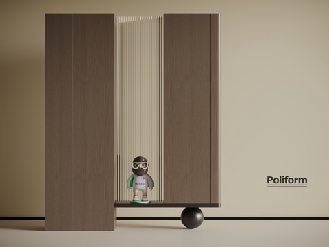 意式极简玄关 入户隔断su模型