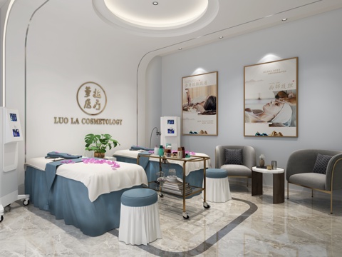  现代美容院 美容医疗会所vip包间美容仪器3d模型 