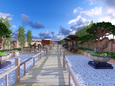  现代露台 阳台 阳光房3d模型 