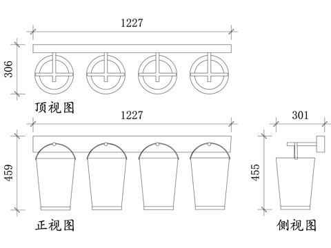 消防桶架 灭火器存放架 消防器材架 消防设备支架 消防桶放置cad施工图